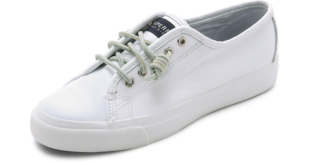 Lyst - Sperry top-sider Seacoast Leather Sneakers - White in White