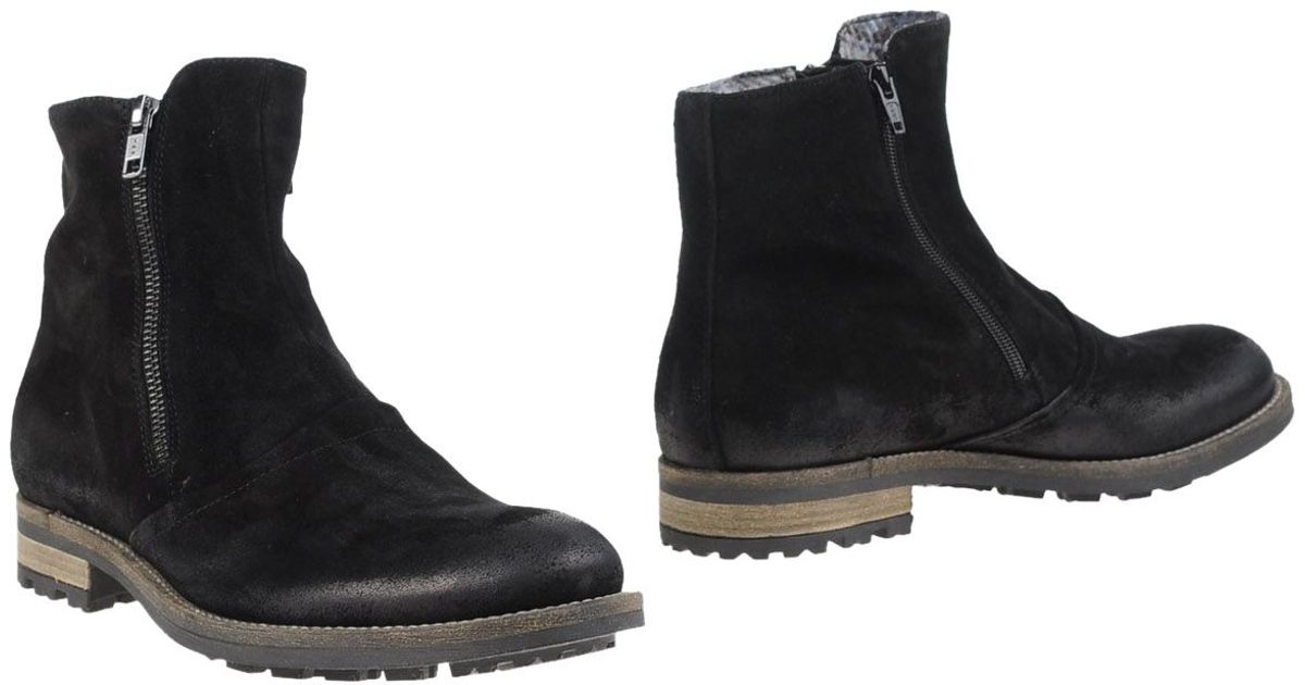 Enrico fantini Suede Ankle Boots in Black for Men Save