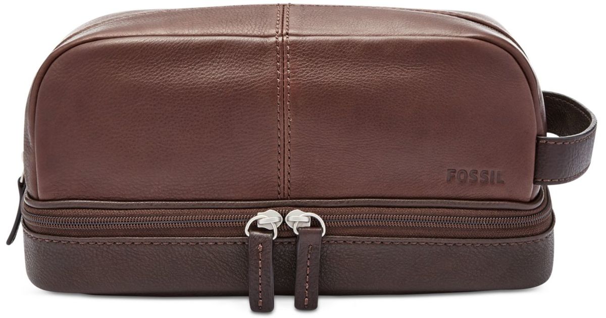 Lyst Fossil Leather Shaving Kit in Brown for Men