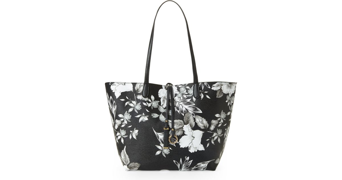 Imoshion Black & White Reversible Bag-In-Bag Garden Floral Tote in White - Save 75% | Lyst