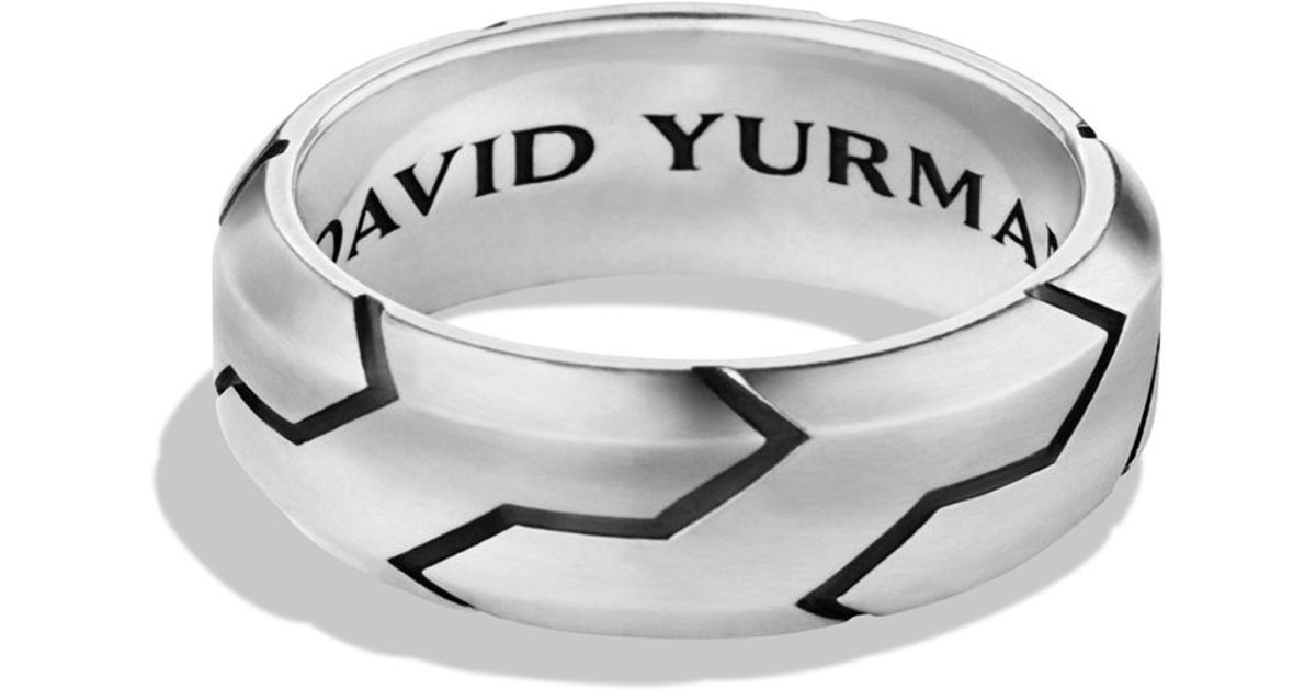 David yurman Carbon Band Ring in Silver for Men Lyst