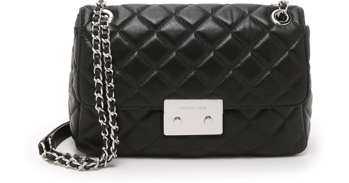 Lyst Michael Kors Sloan Large Chain Shoulder Bag Black Lyst Michael Kors Sloan Large Chain Shoulder Bag Black In