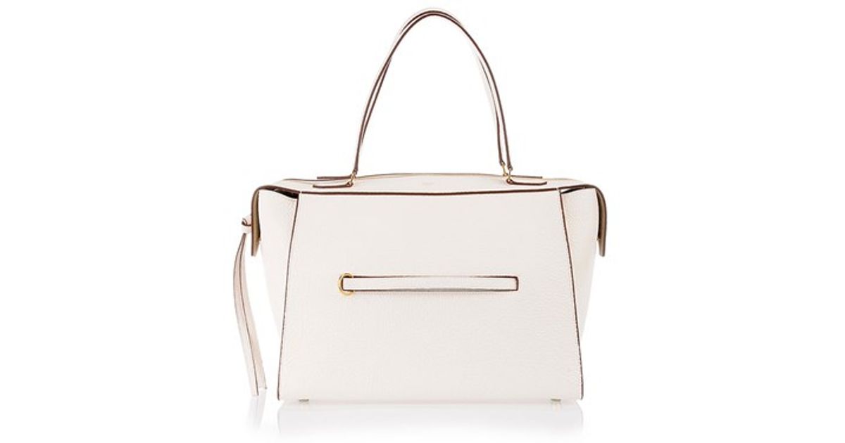 celine handbag shop online - Cline White Leather \u0026#39;Ring\u0026#39; Medium Tote Bag in White | Lyst