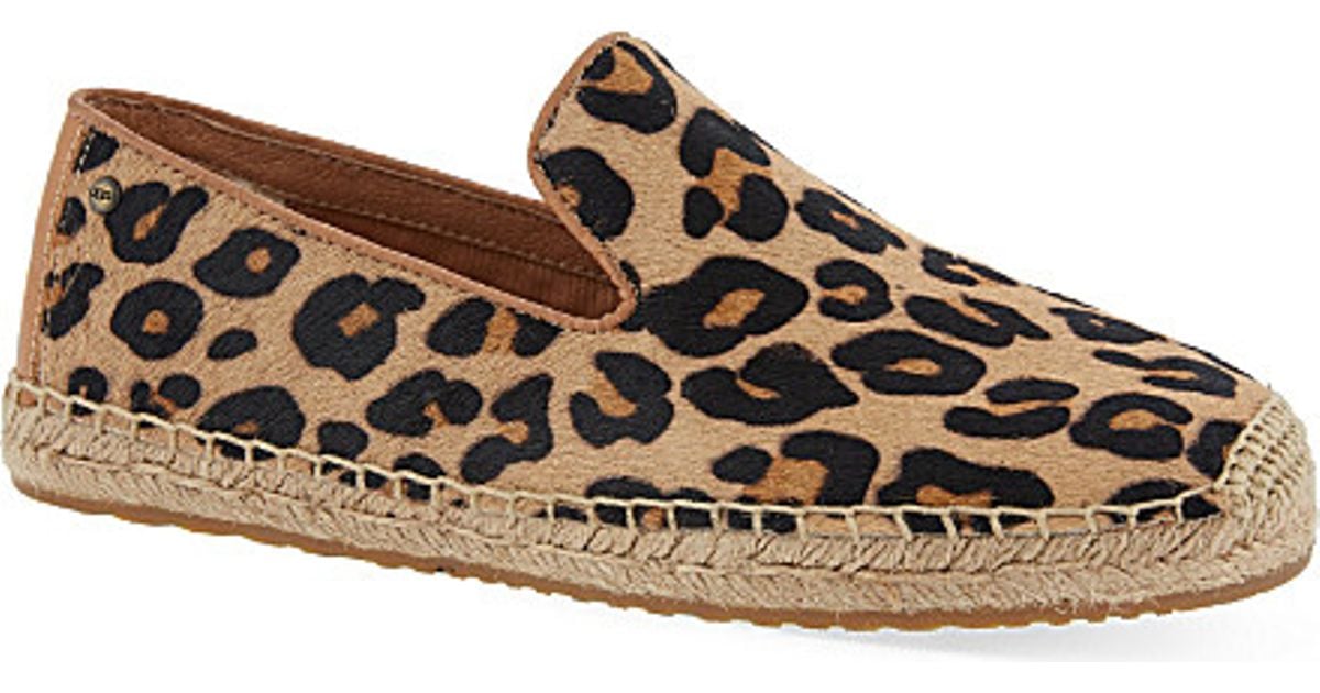 Ugg Sandrinne Calf Hair Leopard Print Espadrilles For Women In Ugg Sandrinne Calf Hair Leopard Print Espadrilles For Women In Brown Lyst
