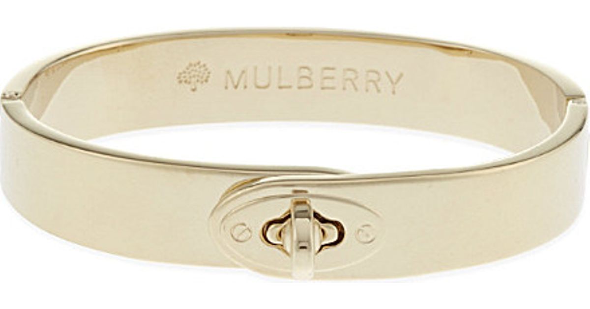 Mulberry Bayswater Slim Bracelet Cuff - For Women in Gold (Soft gold