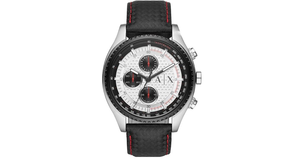 armani exchange chronograph leather in armani exchange chronograph leather in