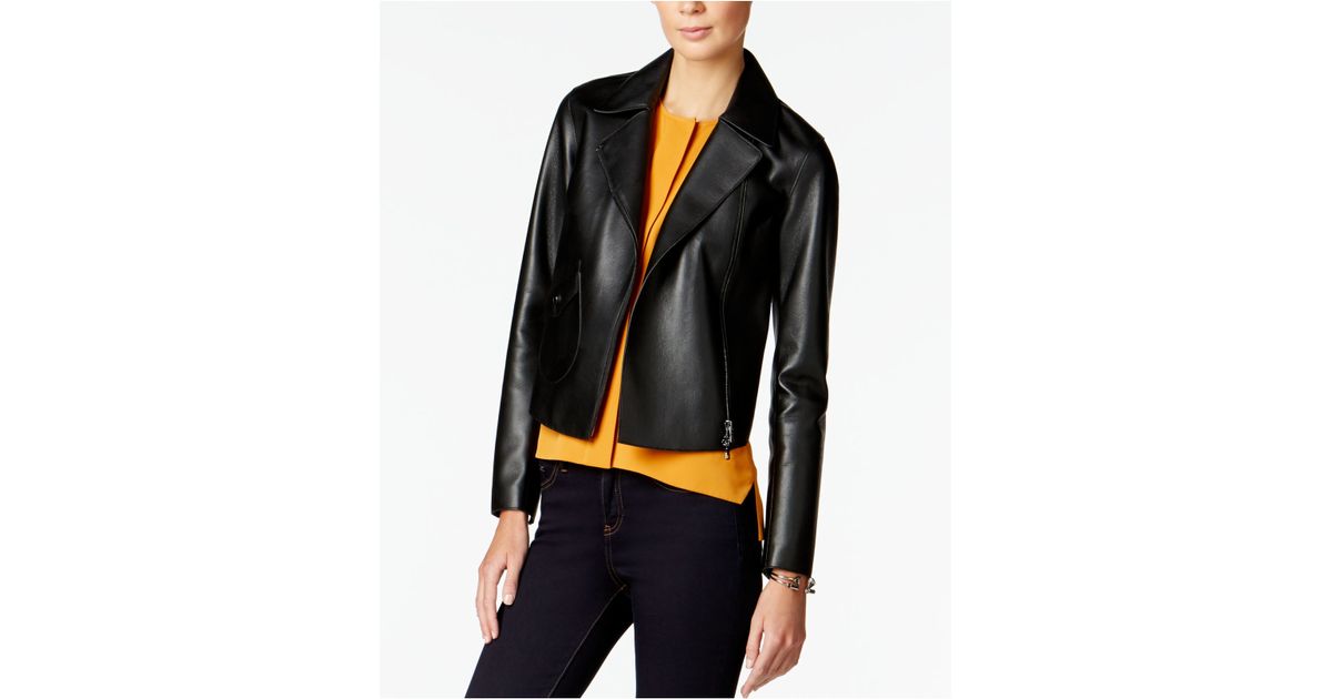 Faux Leather Moto Jacket Armani Exchange Cairoamani Com Armani Exchange Faux Leather Moto Jacket In Black Lyst