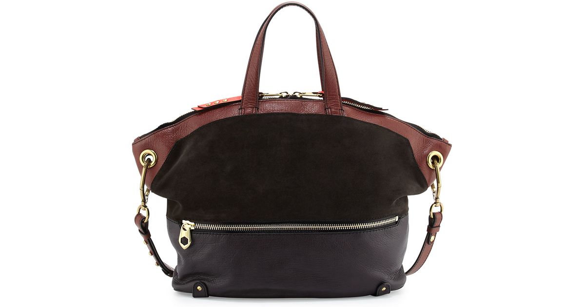 Lyst Oryany Nikki Suede Leather Tote Bag In Brown