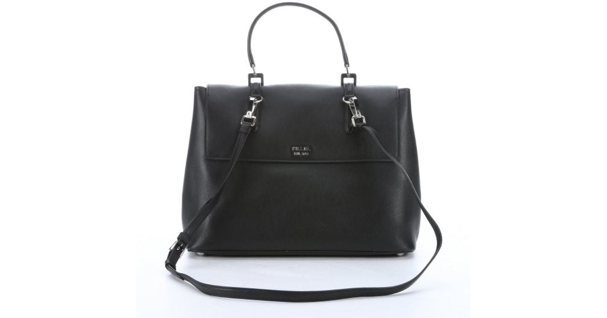 fake prada bag - Prada Black Leather Buckle Accent Convertible Top Handle Bag in ...