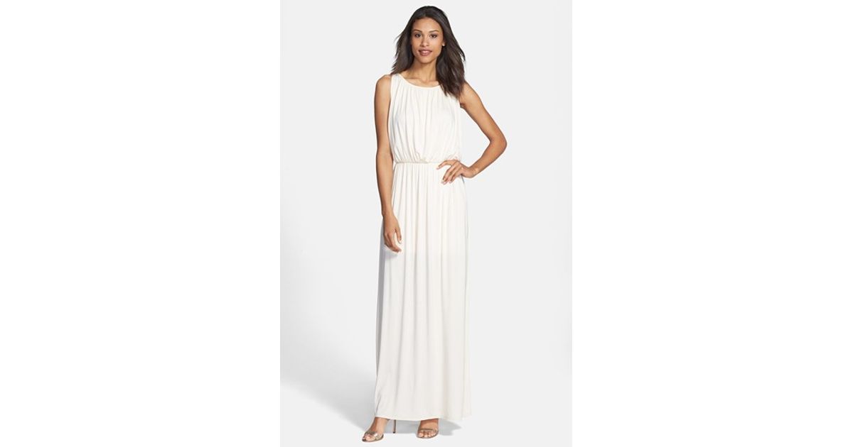 grecian maxi dress white