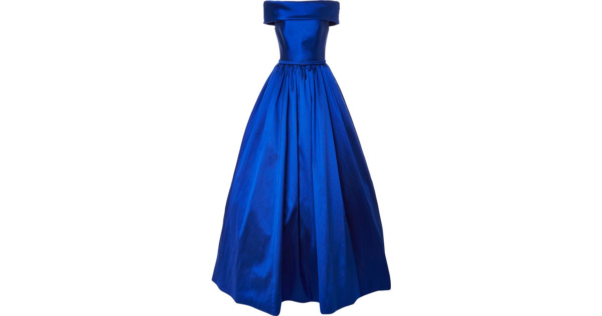 reem acra blue gown