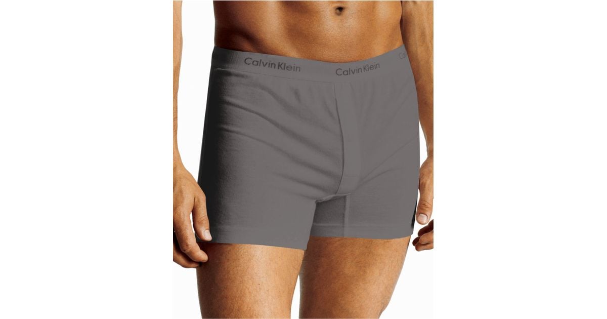 Calvin Klein Mens Underwear Classic Slim Fit Knit Boxer U1029 In Gray For Men Charcoal