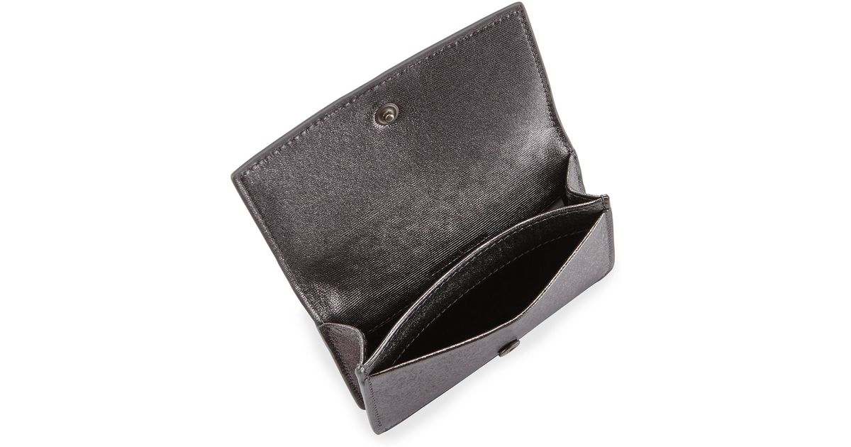 Bottega Veneta 5/6 Flip Credit Card Case in Gray - Lyst