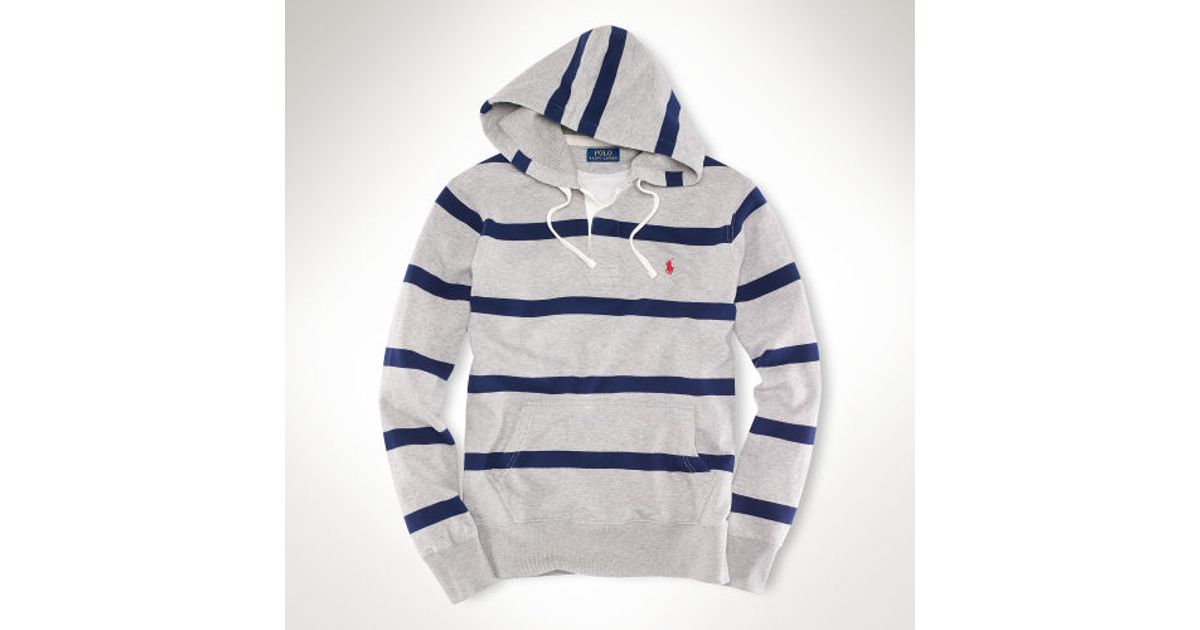 ralph lauren striped fleece sweatshirt