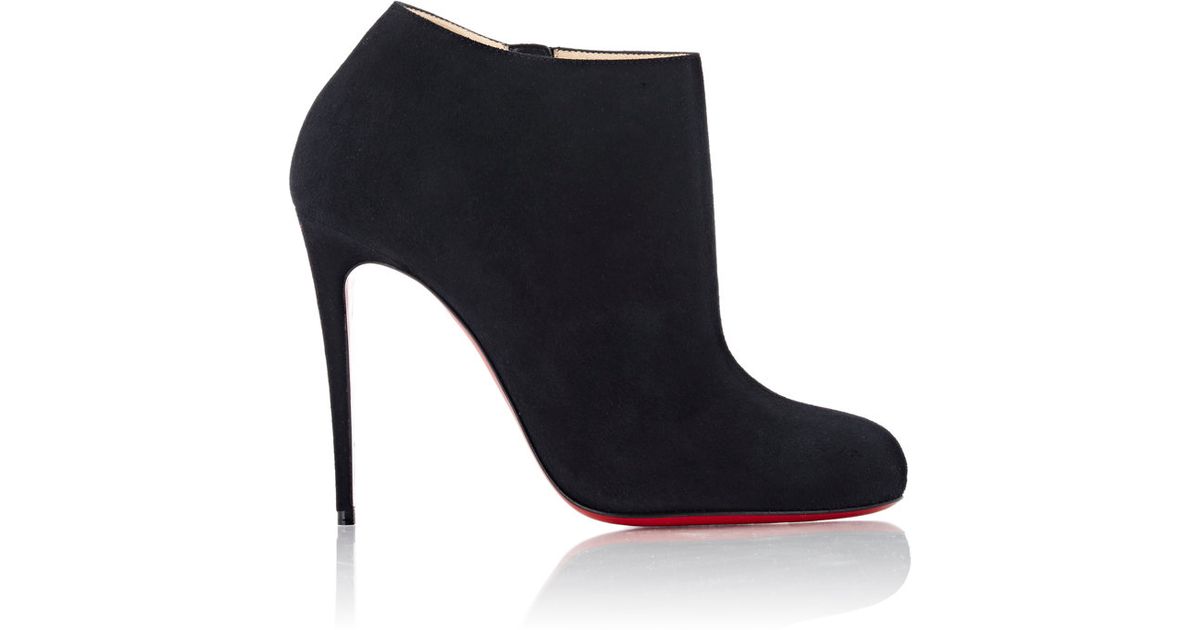 Christian louboutin Bellissima Suede Ankle Boots in Black | Lyst