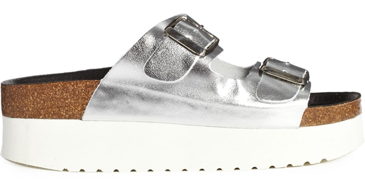 kurt geiger silver flat sandals