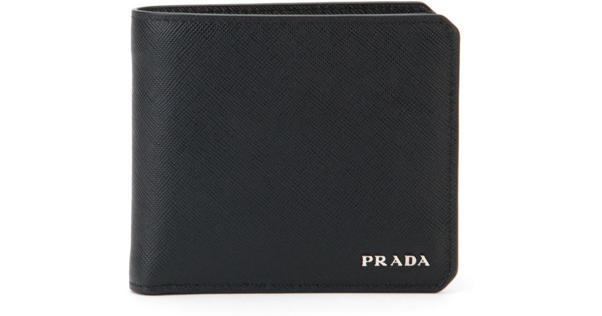 prda handbags - Prada Saffiano Corner Wallet in Black for Men (NERO) | Lyst