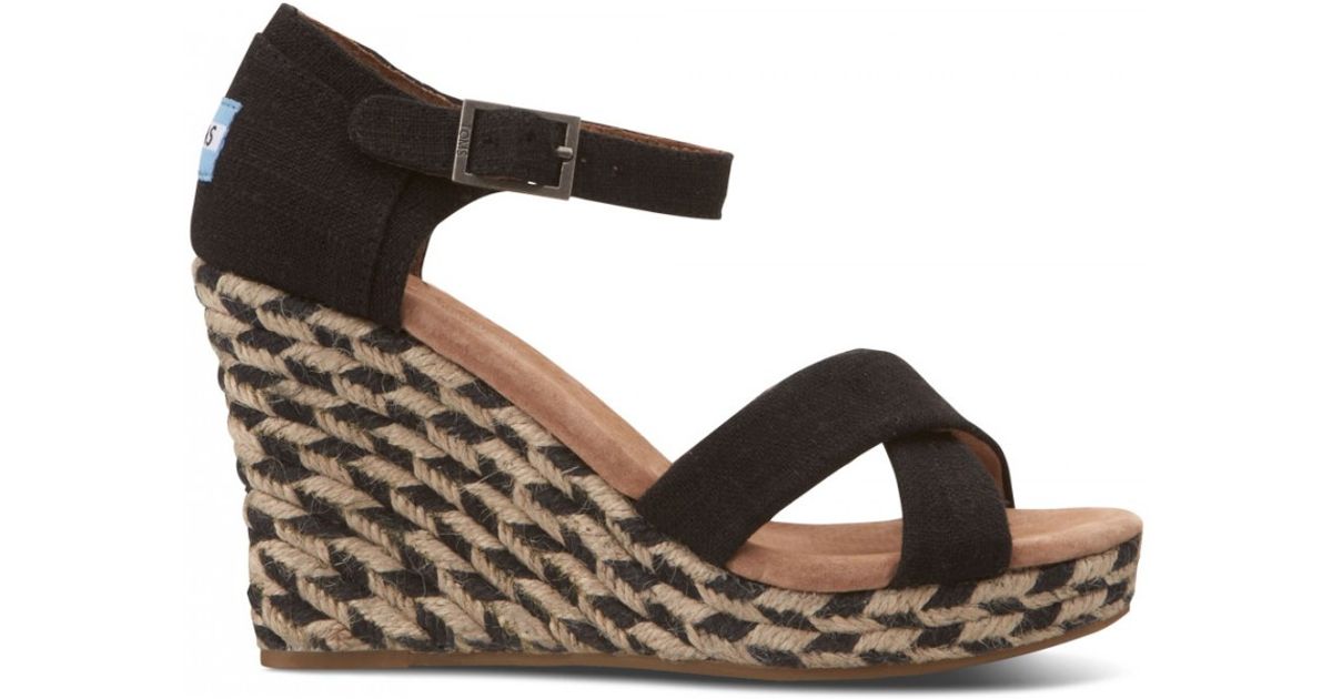 Lyst Toms Black Mixed Rope Womens Strappy Wedges in Black