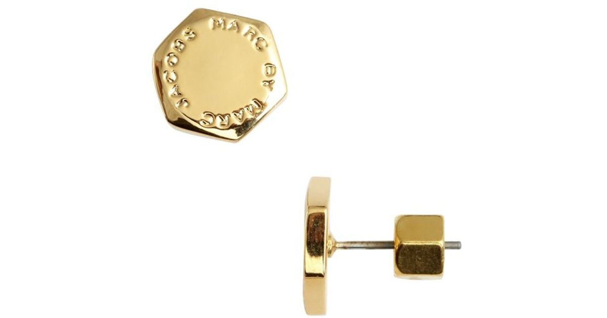Lyst Marc By Jacobs Gold Plated Logo Bolt Stud Earrings In Lyst Marc By Jacobs Gold Plated Logo Bolt Stud Earrings In Metallic