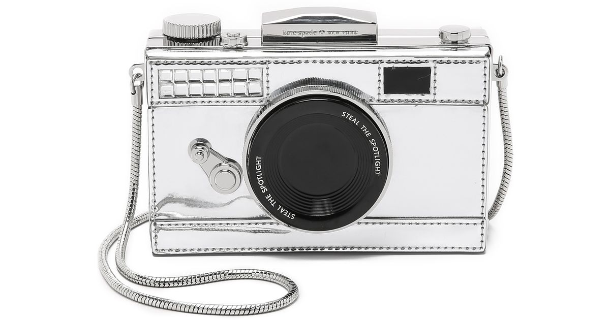 Lyst Kate Spade New York Camera Cross Body Bag Silver In Metallic