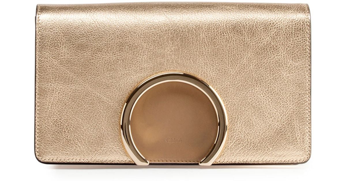 knockoff chloe bag - Chlo Gabrielle Metallic Clutch Bag in Gold (PALE GOLD) | Lyst