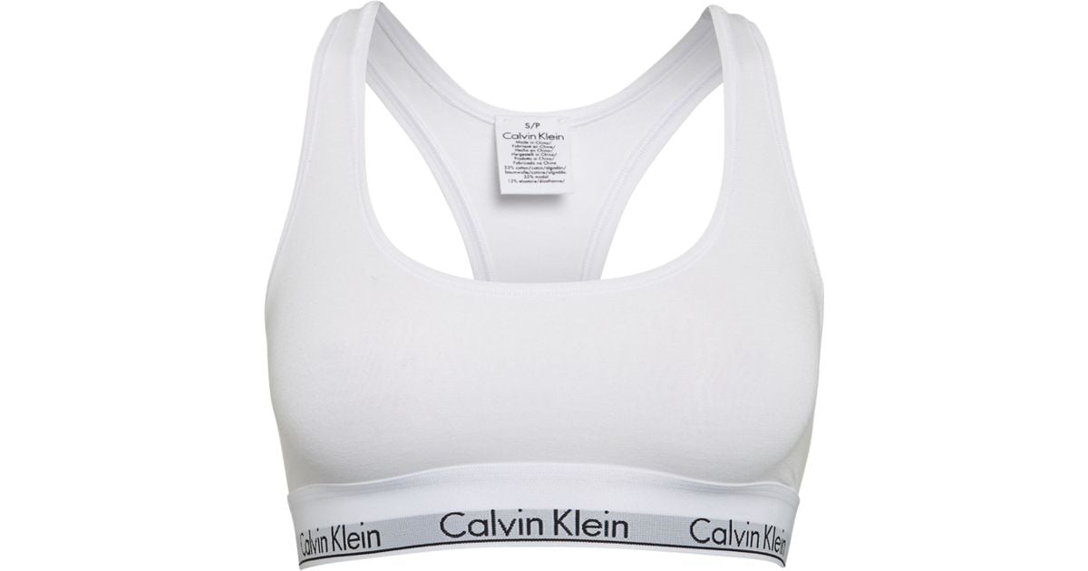 Calvin Klein Modern Cotton Bralette In White Lyst 9608