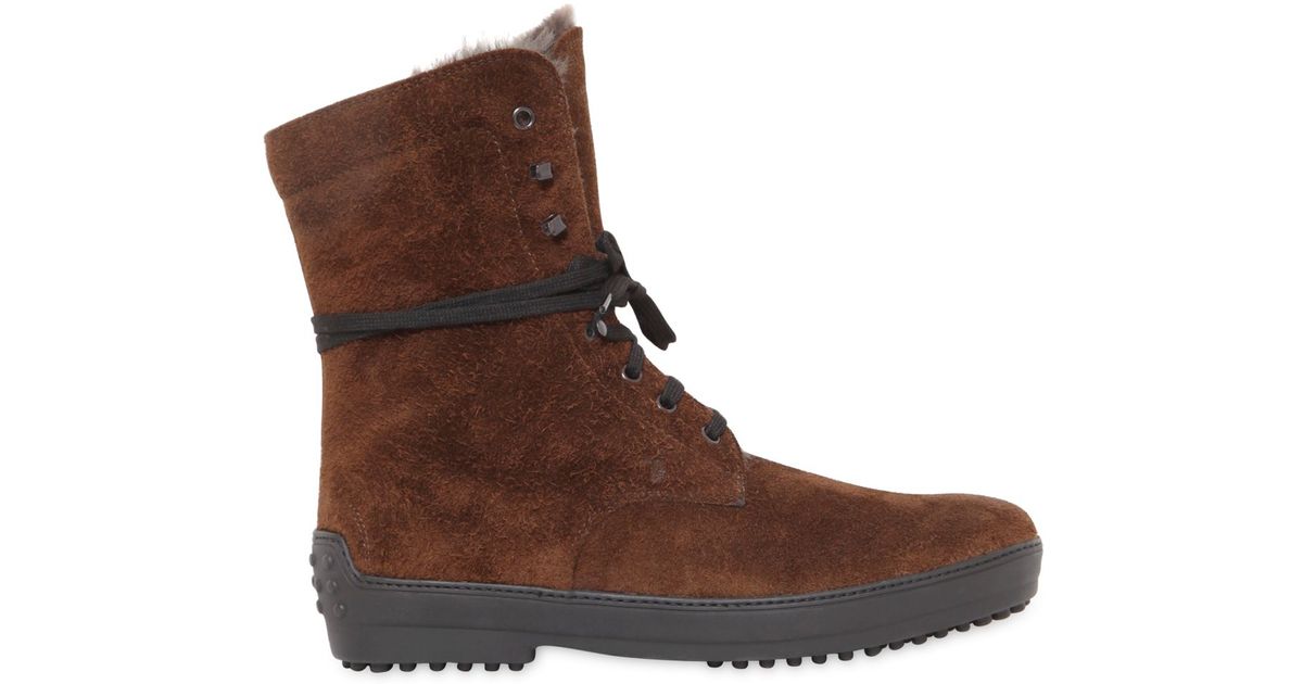 tod's shearling lined boots