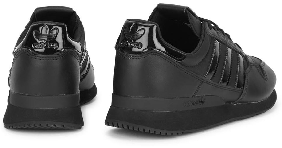 mens adidas black leather trainers