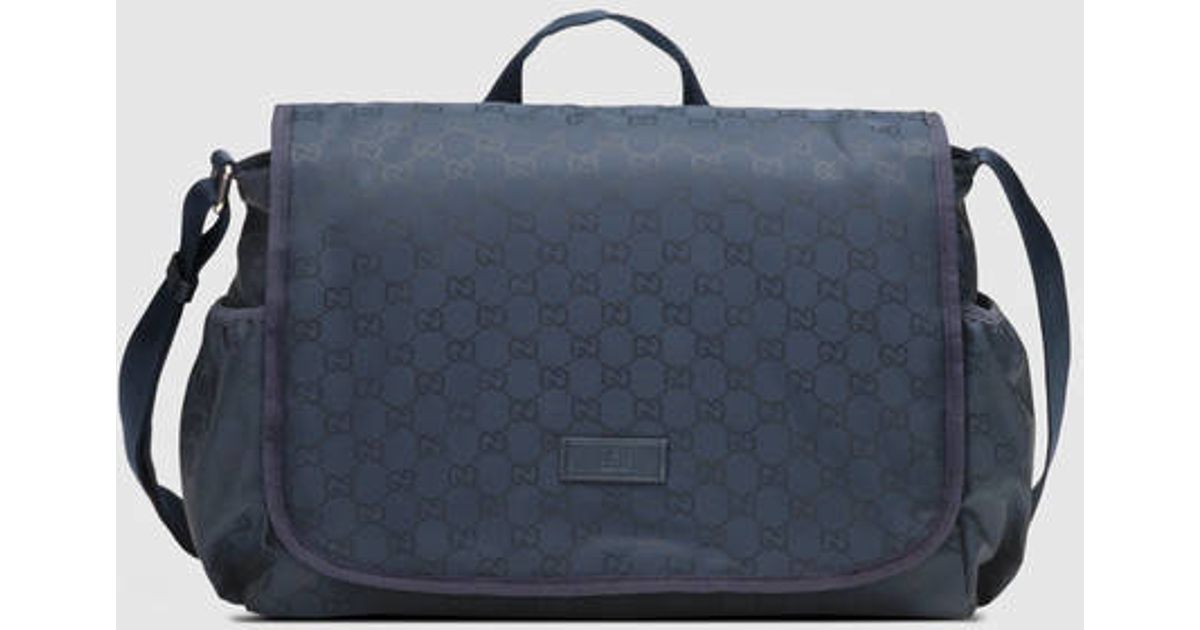 Lyst Gucci Nylon Guccissima Diaper Bag In Blue