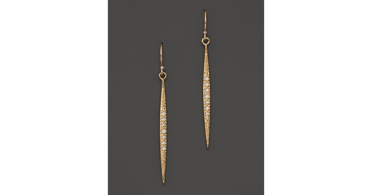 mizuki small icicle drop earrings in 14k yellow gold with mizuki small icicle drop earrings in 14k yellow gold with
