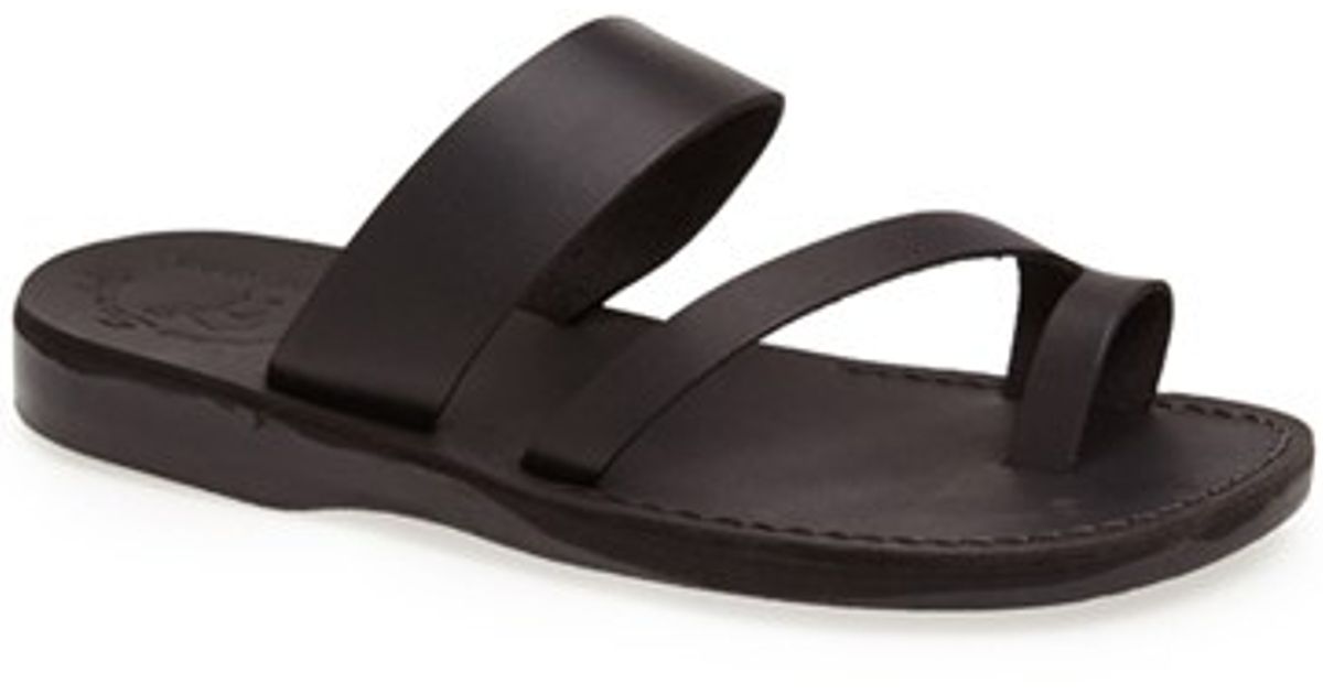 Jerusalem sandals 'zohar' Leather Sandal in Black for Men | Lyst