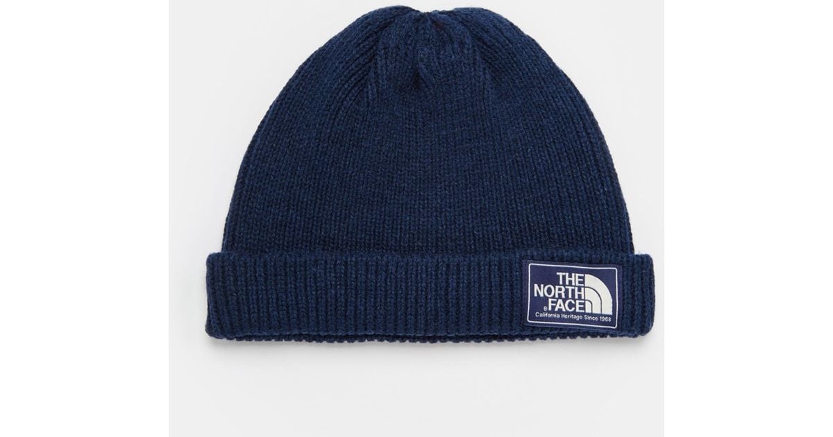 north face blue beanie hat