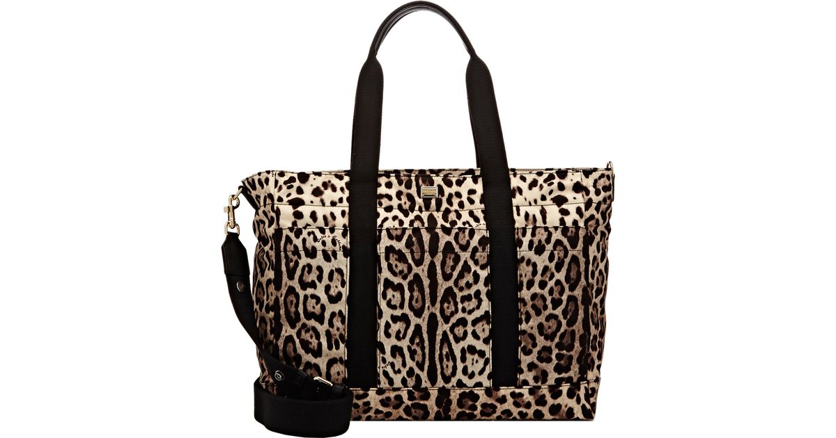 Dolce Gabbana Brown Leopard Print Diaper Bag