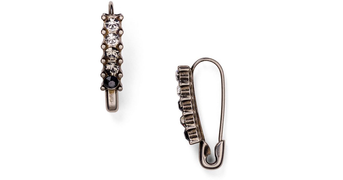 Lyst Marc Jacobs Safety Pin Earrings In Metallic