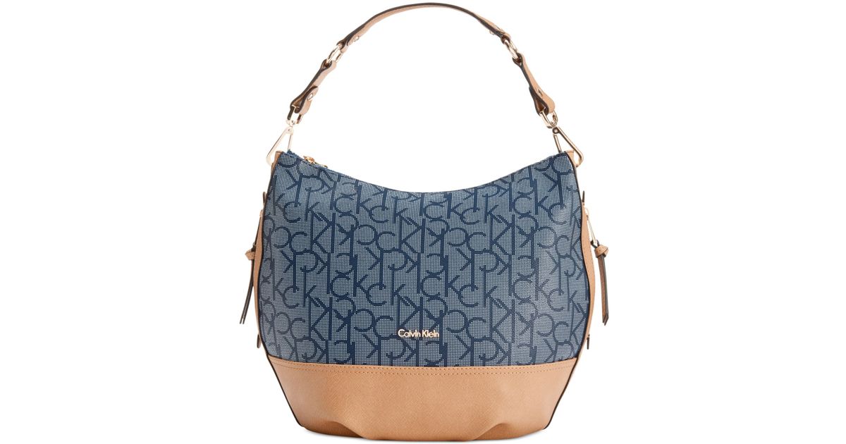 Lyst Calvin Klein Hudson Ck Monogram Hobo In Blue