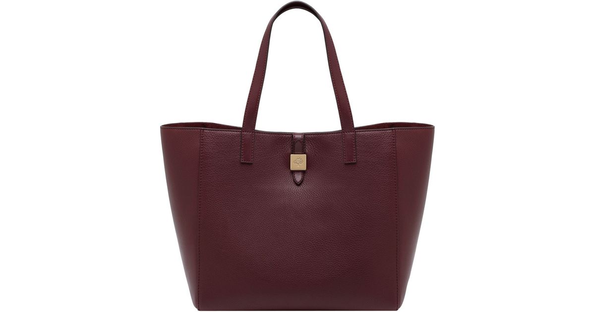 mulberry tessie leather tote bag oxblood