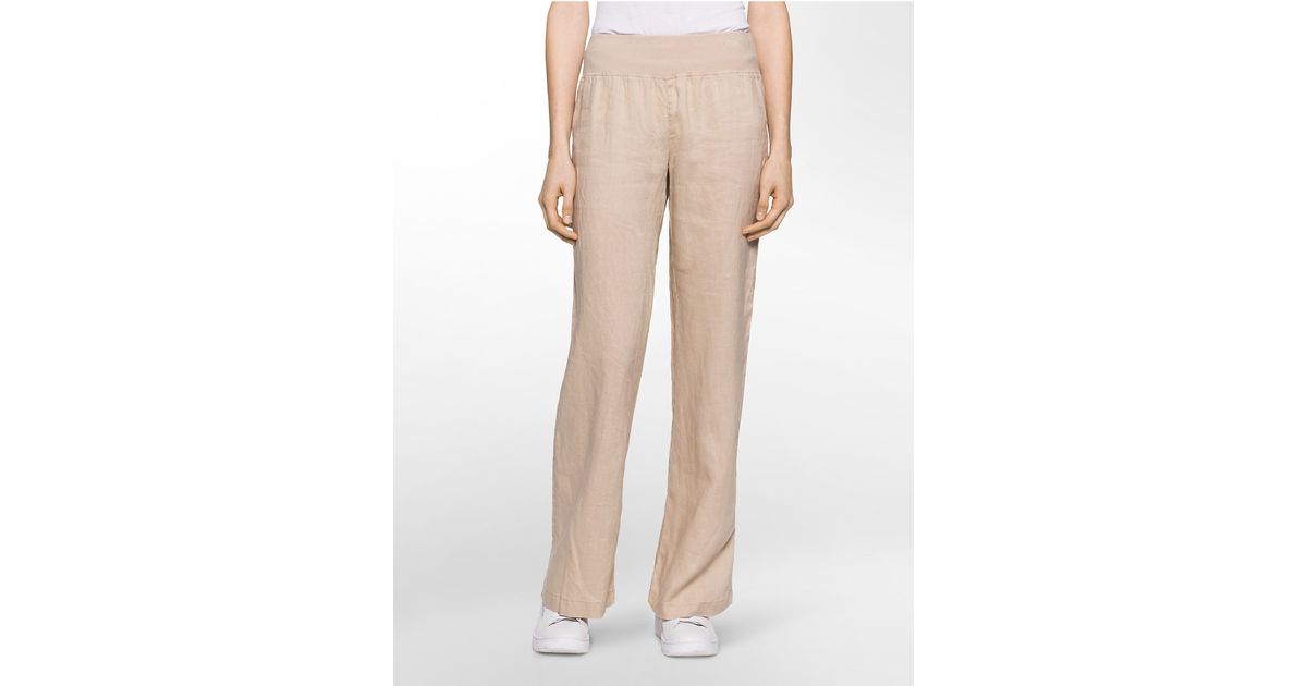 calvin klein linen pants womens