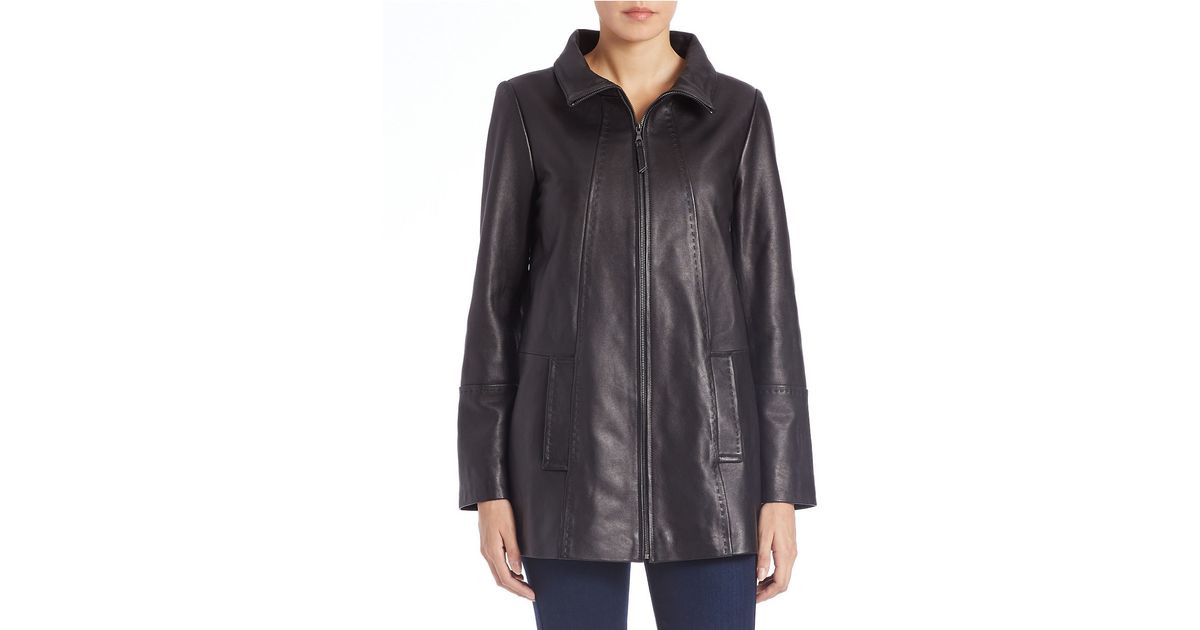 Jones New York Leather Jacket In Black Lyst