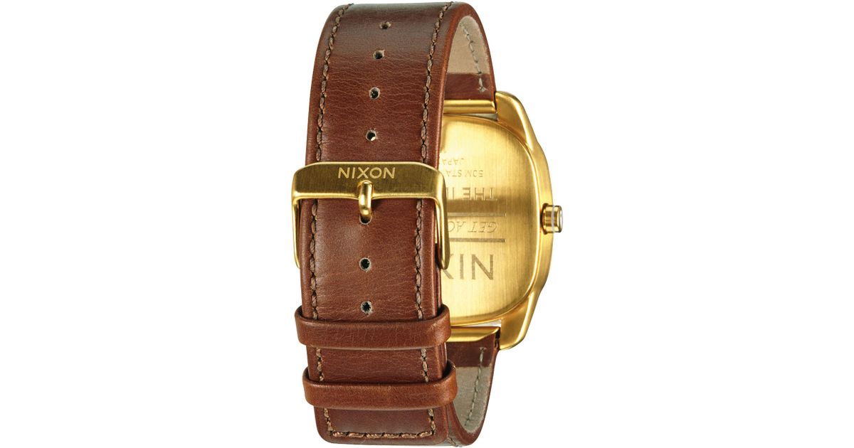 Nixon Identity Gold Watch With Brown Leather Strap in Gold ...