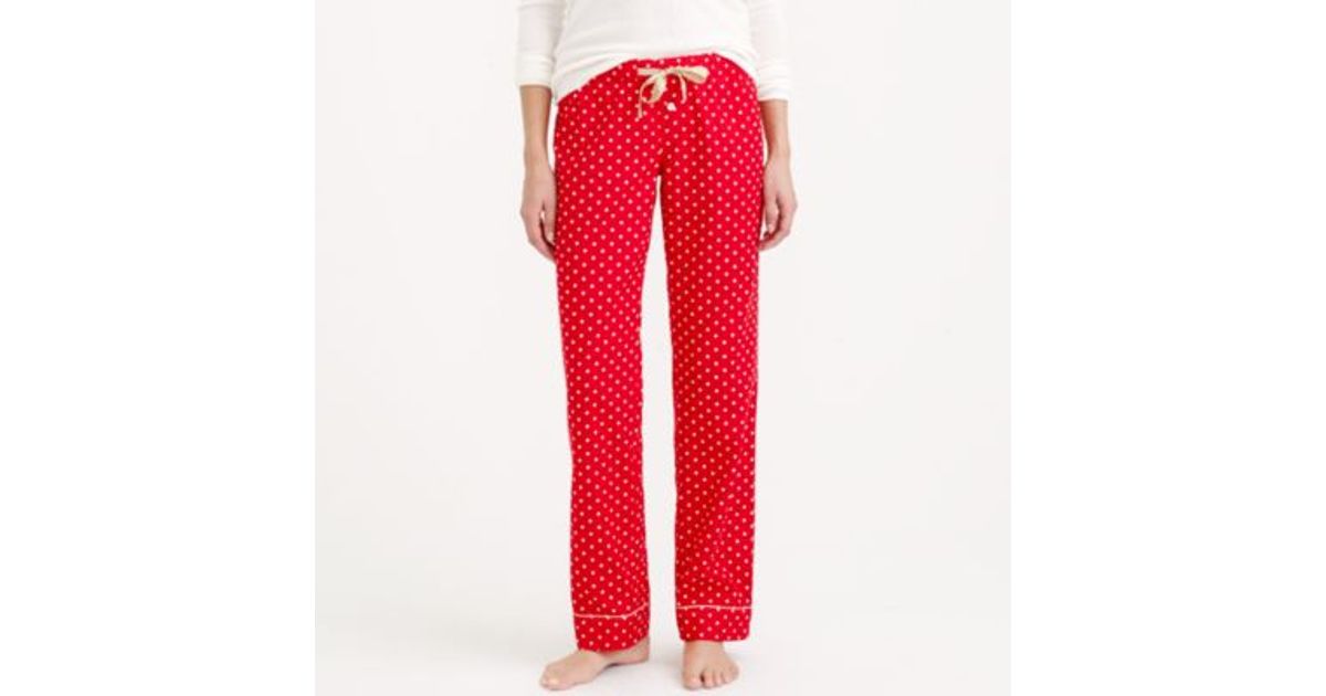 red polka dot pajama pants