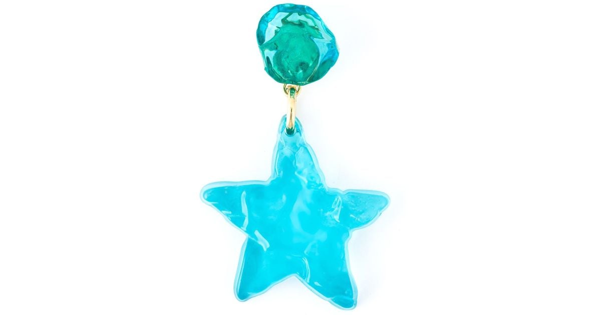 Lyst Moschino Star Clip On Earrings In Blue