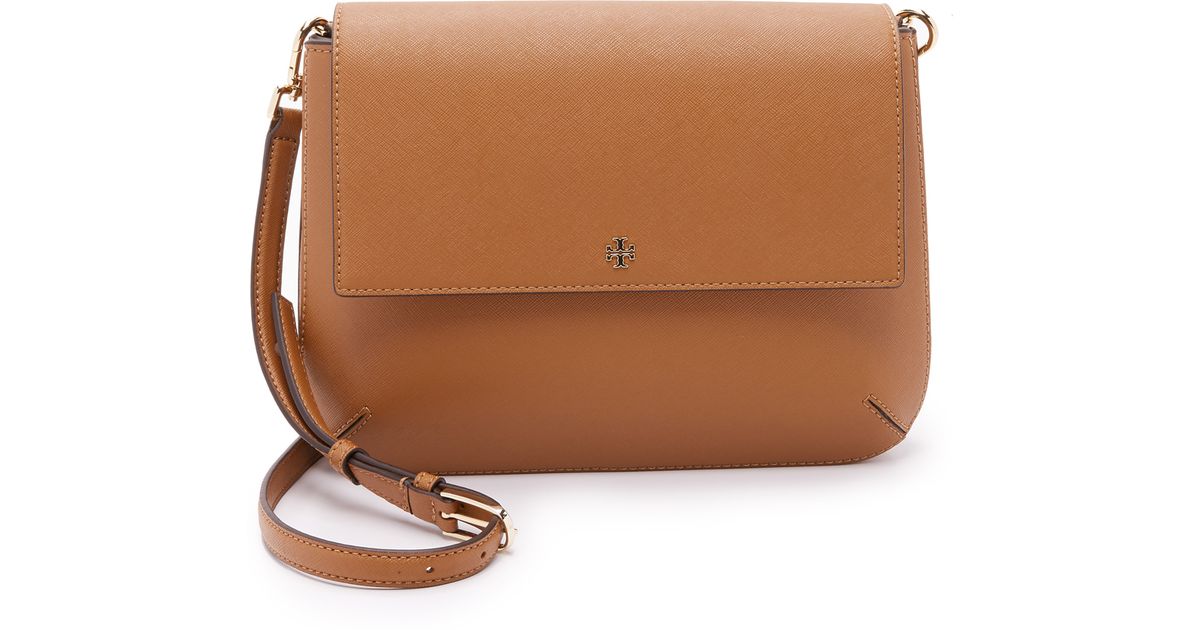 Lyst Tory Burch Robinson Messenger Bag In Brown