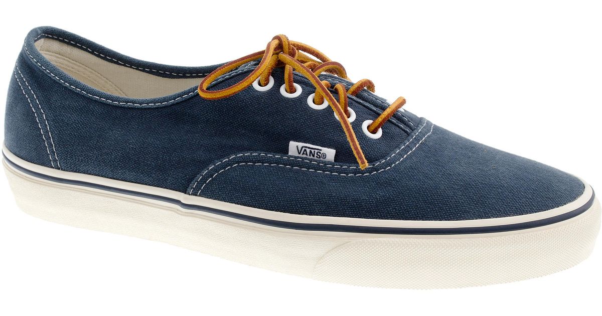J.crew Vans Washed Canvas Authentic Sneakers in Blue for Men | Lyst