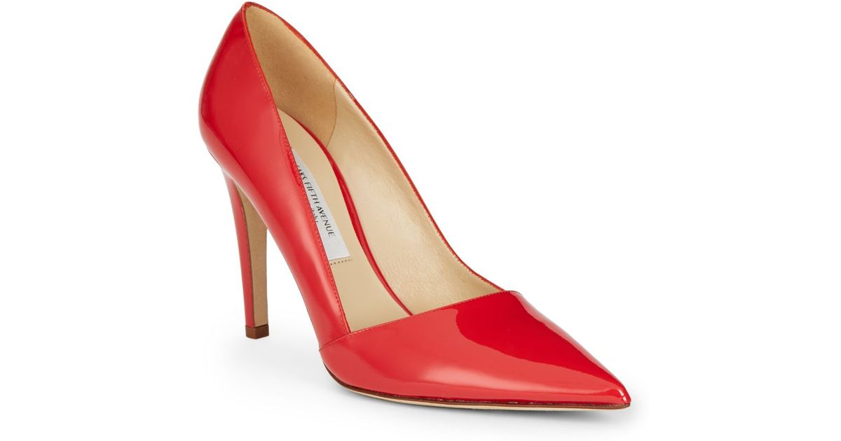 Saks fifth avenue Patent Leather Pumps in Red - Save 54% | Lyst