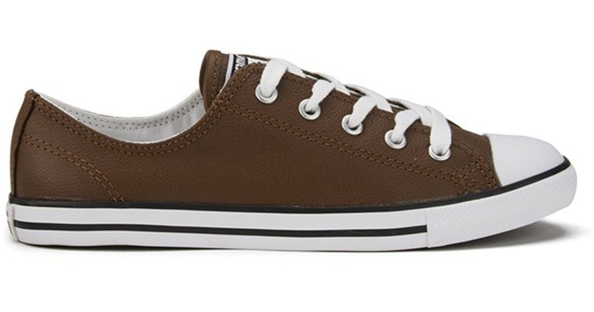 Converse Brown Women's Chuck Taylor All Star Dainty Seasonal Leather Ox Trainers Converse Brown Women's Chuck Taylor All Star Dainty Seasonal Leather Ox Trainers