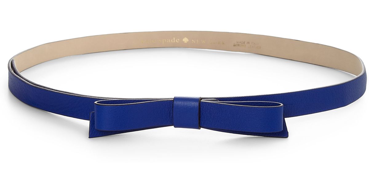 Lyst - Kate spade new york Bow Leather Belt in Blue