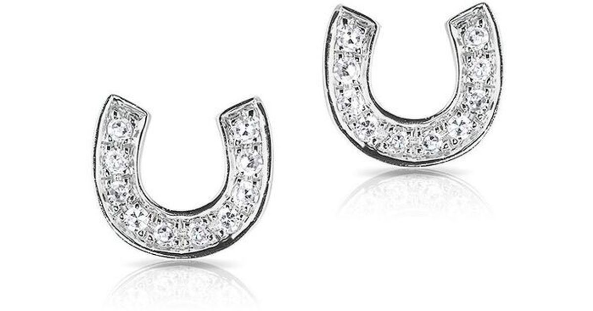 Lyst Anne Sisteron 14kt White Gold Diamond Mini Horseshoe Stud Lyst Anne Sisteron 14kt White Gold Diamond Mini Horseshoe Stud Earrings In Save 3 278688524590166