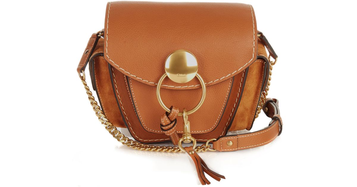 Chlo Jodie Leather Cross-body Bag in Brown (TAN) | Lyst