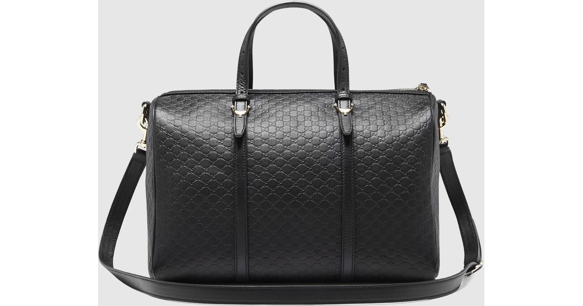 gucci black leather boston bag