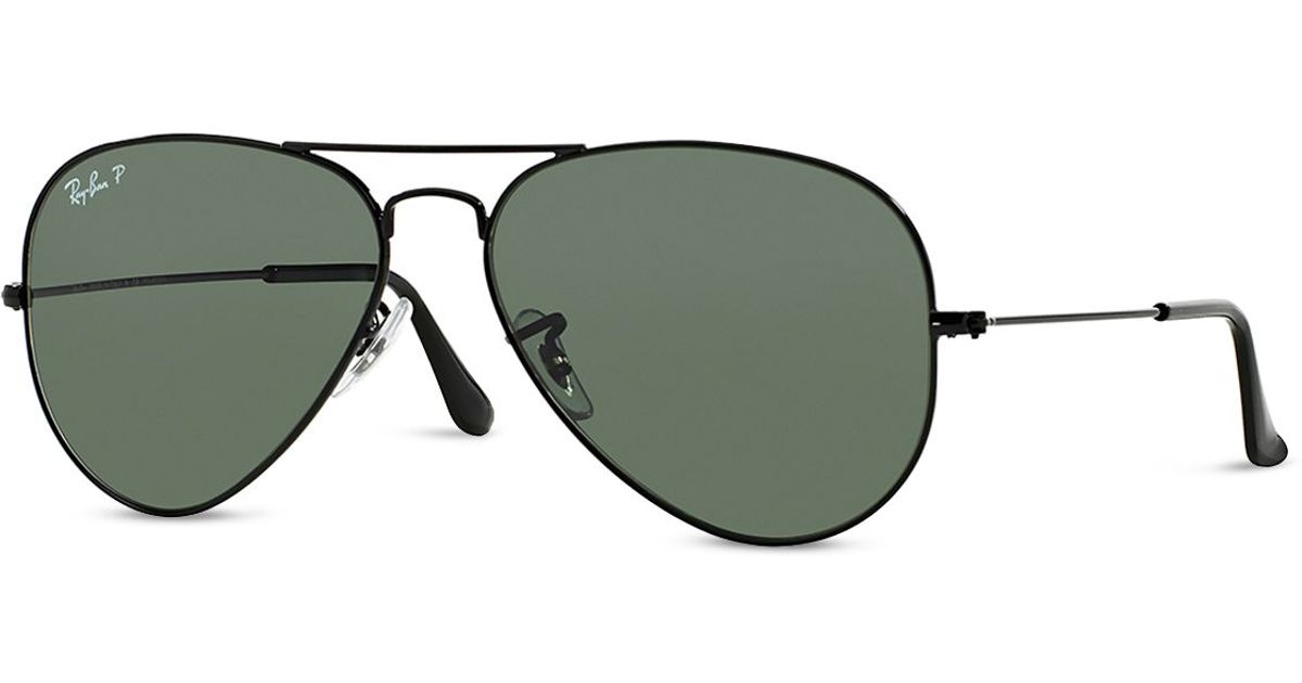 Ray-ban Original Polarized Aviator Sunglasses in Black | Lyst